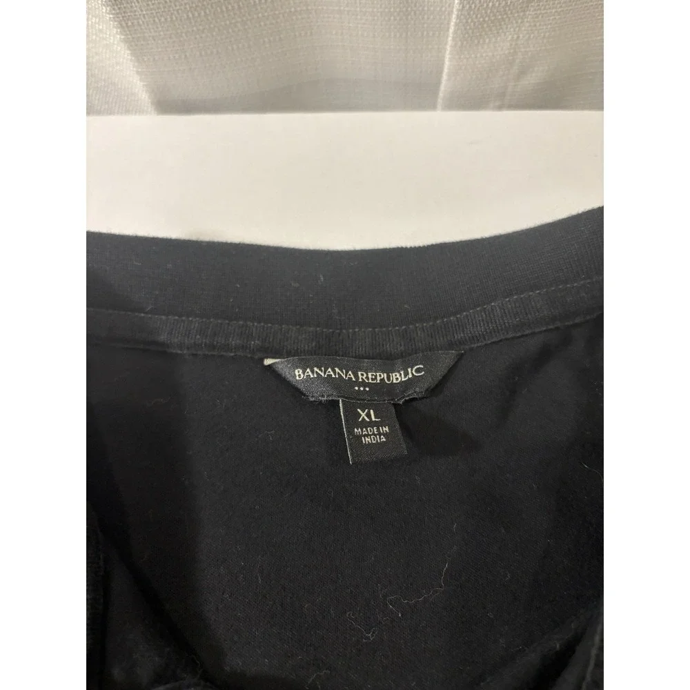 Banana‎ Republic Men Black Polo Short Sleeve Shirt Size XL Fitted Slim